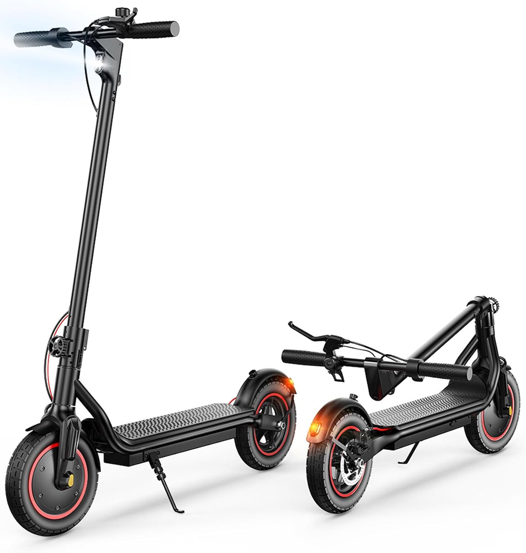 Electric Scooter, 28/22 Miles Range, 28/23 MPH Speed, 10' Tire, 1000/500W Powerful Motor, Disc Brake & Smart APP, with Lights, Portable Foldable Commuting Electric Scooter for Adults and Teens