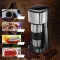 Coffee Machine Coffee Machine, Coffee Filter Coffee Machine,Black and Brushed Stainless Steel Coffee Machine,Fully Automatic Mini Coffee Maker,650W,Compatible with Family,Office
