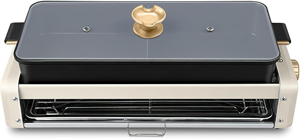 5L Electric Hot Pot Grill, Indoor Smokeless Multi-Layer BBQ and Boiling Cooker with Baking Tray, Large Capacity for 1-8 People, Mandarin Duck Double Flavor Design
