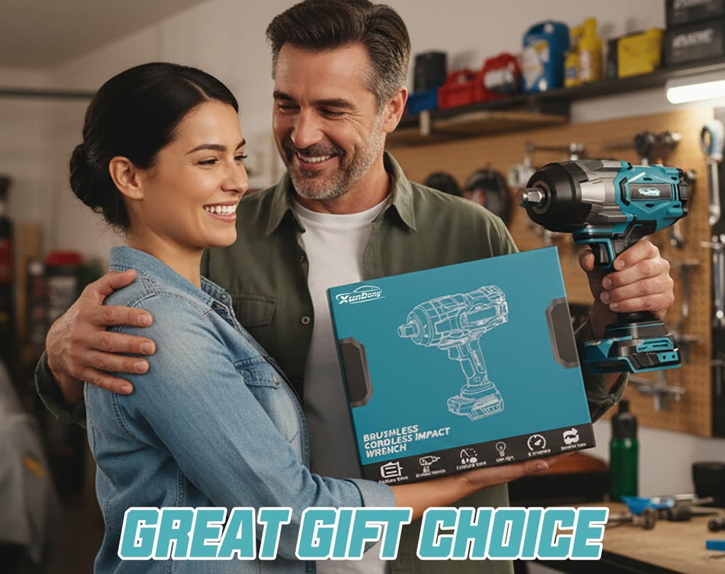 Cordless Impact Wrench 3/4' Compatible with Makita 18V Battery, 1850Ft-lbs(2500N.m) High Torque Impact Gun Heavy Duty, Brushless Electric Power Impact Driver with 4 Speed Modes & LED Work Light