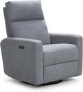Nurture& The Glider Plus - Premium Nursery Power Recliner | Swivel Chair with Adjustable Head Support and Adjustable Lumbar Support | Built-in USB - The Ultimate Comfort for Nursing, Relaxing (Gray)