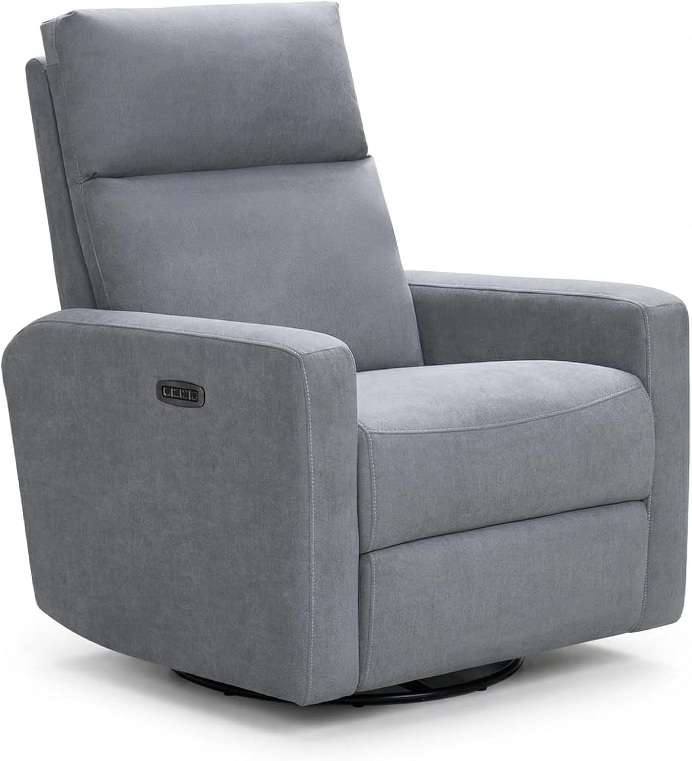 Nurture& The Glider Plus - Premium Nursery Power Recliner | Swivel Chair with Adjustable Head Support and Adjustable Lumbar Support | Built-in USB - The Ultimate Comfort for Nursing, Relaxing (Gray)