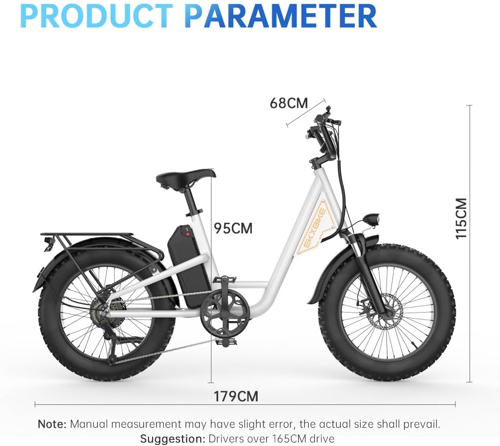 EKXBIKE T1 Electric Bike for Adults 48V 20AH Lithium Battery 1000W Off Road Snow Urban Commuter Electric Bicycle, 30MPH,Shamano 7-Speed, 20' Fat Tire Electric Dirt Bike for Adults