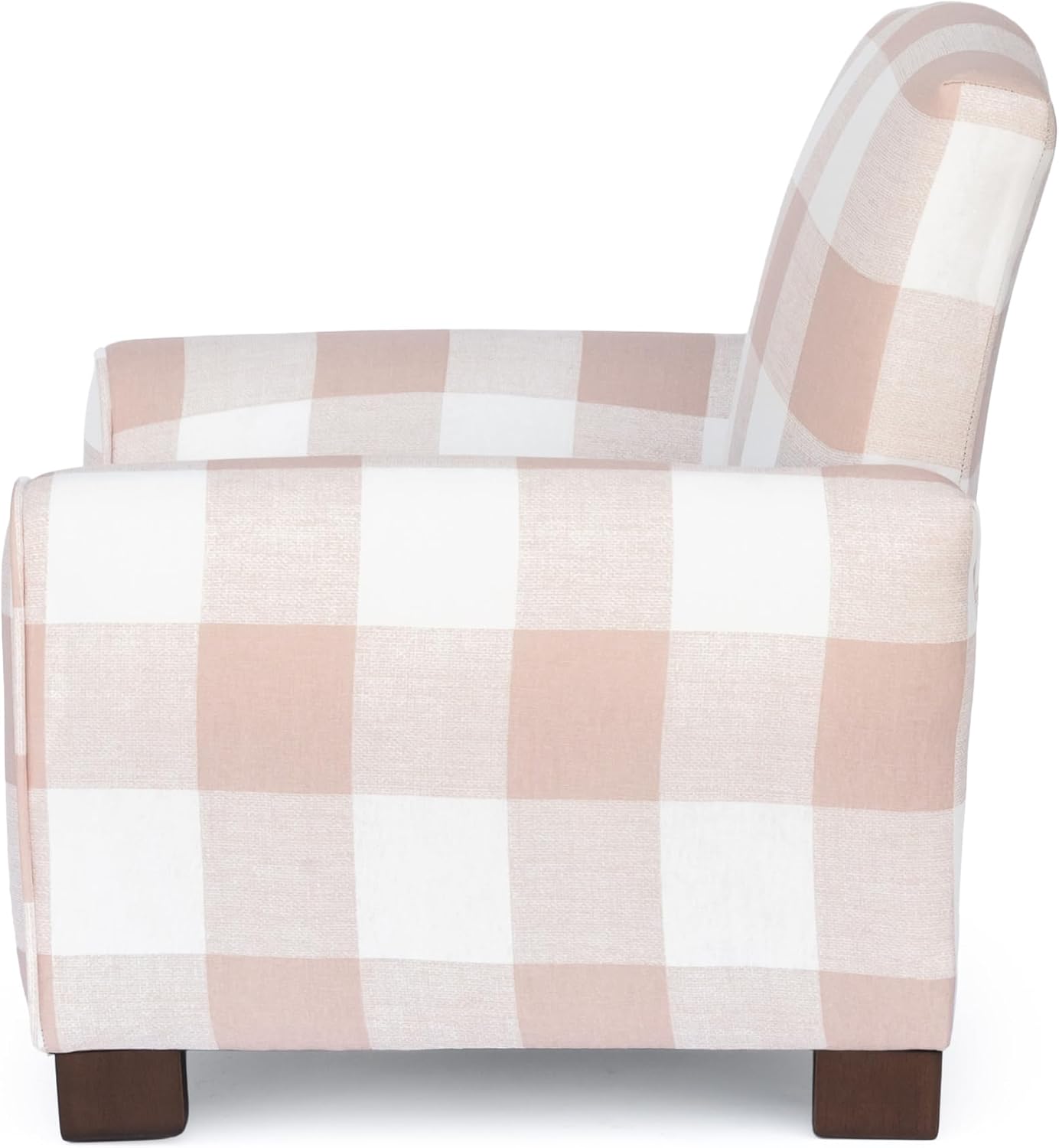 Kid Rocking Chair for Toddlers, Child Chair for Little Kids, Upholstered Toddler Armchair for Children, Comfy and Cute Little Kid Chairs (Legs, Blush Check)