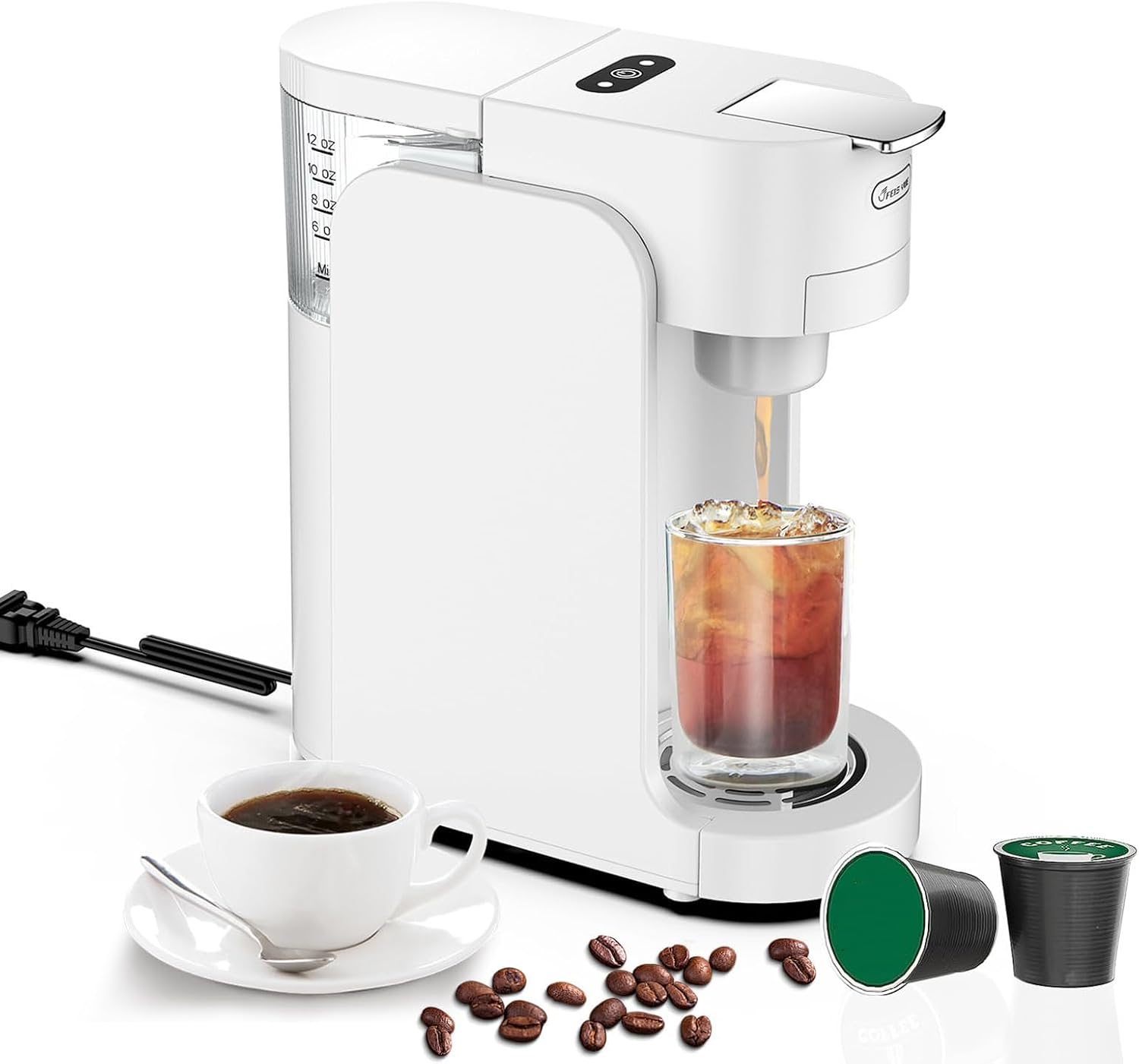 Capsule Coffee Machine, Mini Espresso Machine, Smart Dual Mode, with 3000l Water Tank, 3 Height Adjustable Cup Holder(119/143/175mm), for K-Cup Capsules, Cappuccino