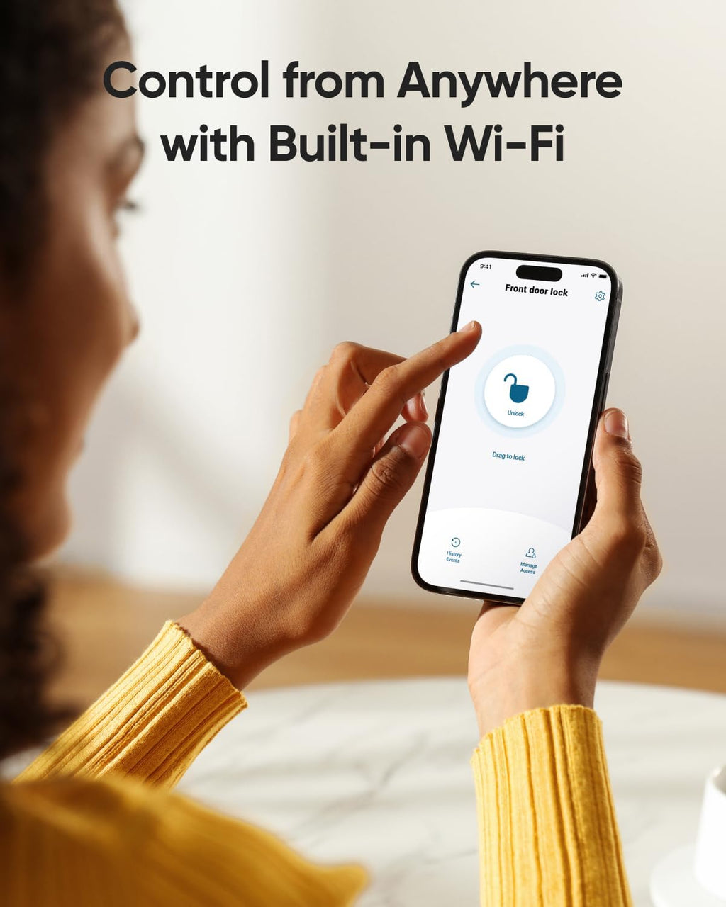 eufy Security Smart Lock Front Door Lever Set, Fingerprint Keypad Door Lock with Handle, Built-in Wi-Fi, App Control, Keyless Entry Deadbolt, 8 Months Battery, IP53 Waterproof, BHMA Certified