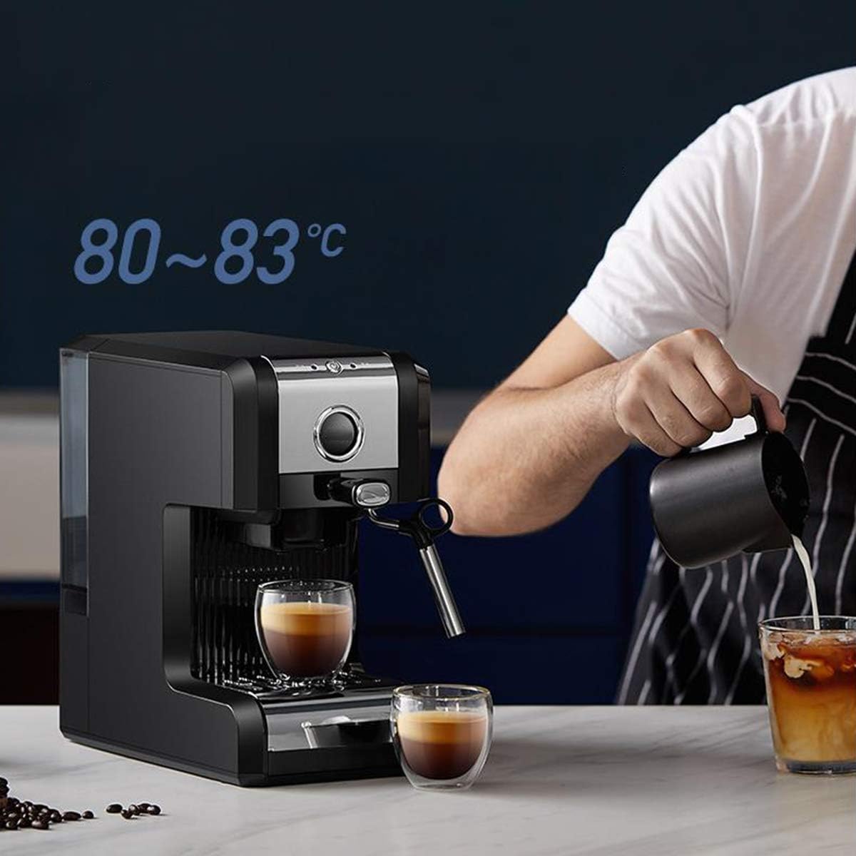 Coffee Machine Coffee Machine Espresso Coffee Machine Maker 20 Bar, Capuccino, Frothing Milk Foam, 1250W,Steam Nozzle Capacity 0.97L Removable Drip Tray