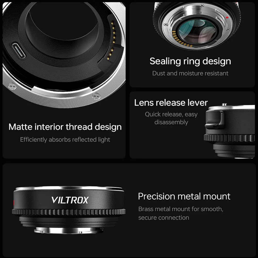 VILTROX EF-FX2 Pro Lens Mount Adapter Auto Focus Ring Adapter 0.71x Reducer Speed Booster with Security Lock Compatible for Canon EF Mount Lens to Fuji X-Mount Camera X-T20 X-T10 X-T100 X-PRO2 X-A20