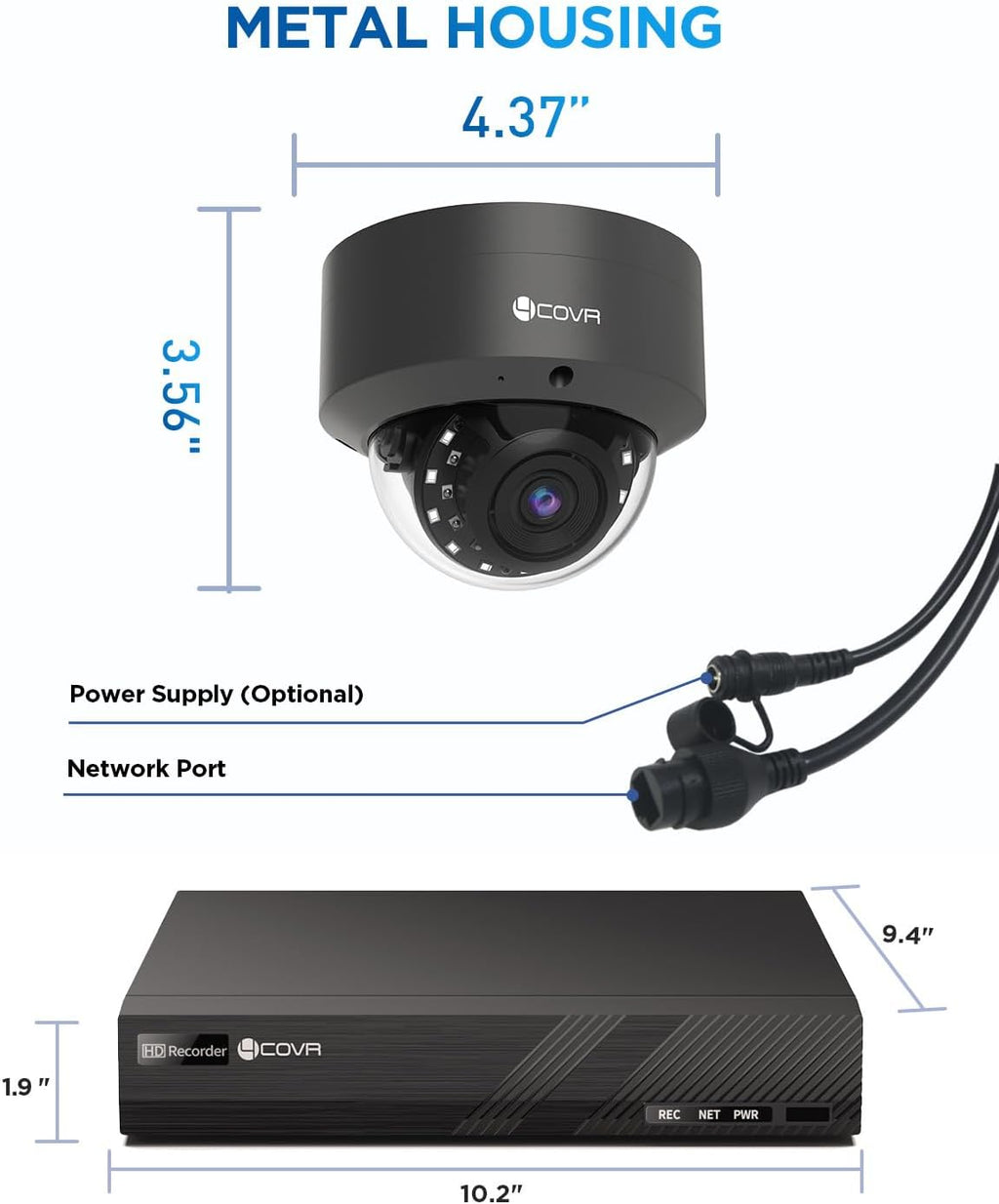 4COVR PoE Security Camera System, 6X 8MP IK10 Vandal-Proof Commercial Wired PoE IP Dome Camera IP67, AI Human Vehicle Detection, 8 Channel 4K NVR 2TB HDD, 24/7 Home Surveillance Outdoor, LY54AB8M0806