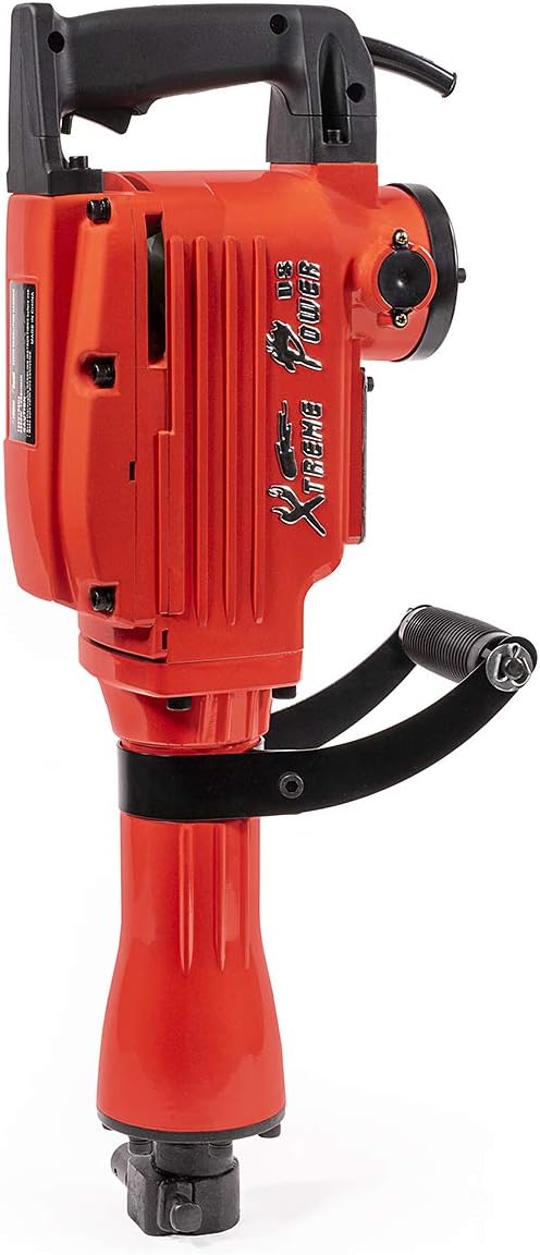XtremepowerUS 2200W Demolition Jack Hammer Flat Chisel Bull Point Chisel Bits Demo Chipping Hammer Concrete Pavement Breaker DIY Construction Concrete Floor Breaker Punch Drill