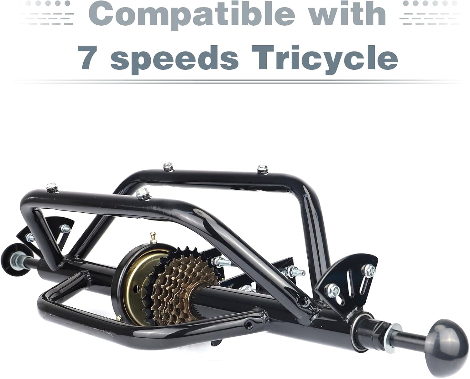 WEEROCK 20' 24' 26' Tricycle Rear Axle Tricycle Conversion Kit Single Speed/ 7 Speeds for 20 24 26 Inch Adult Tricycle, Trike, 3 Wheel Bikes，Black