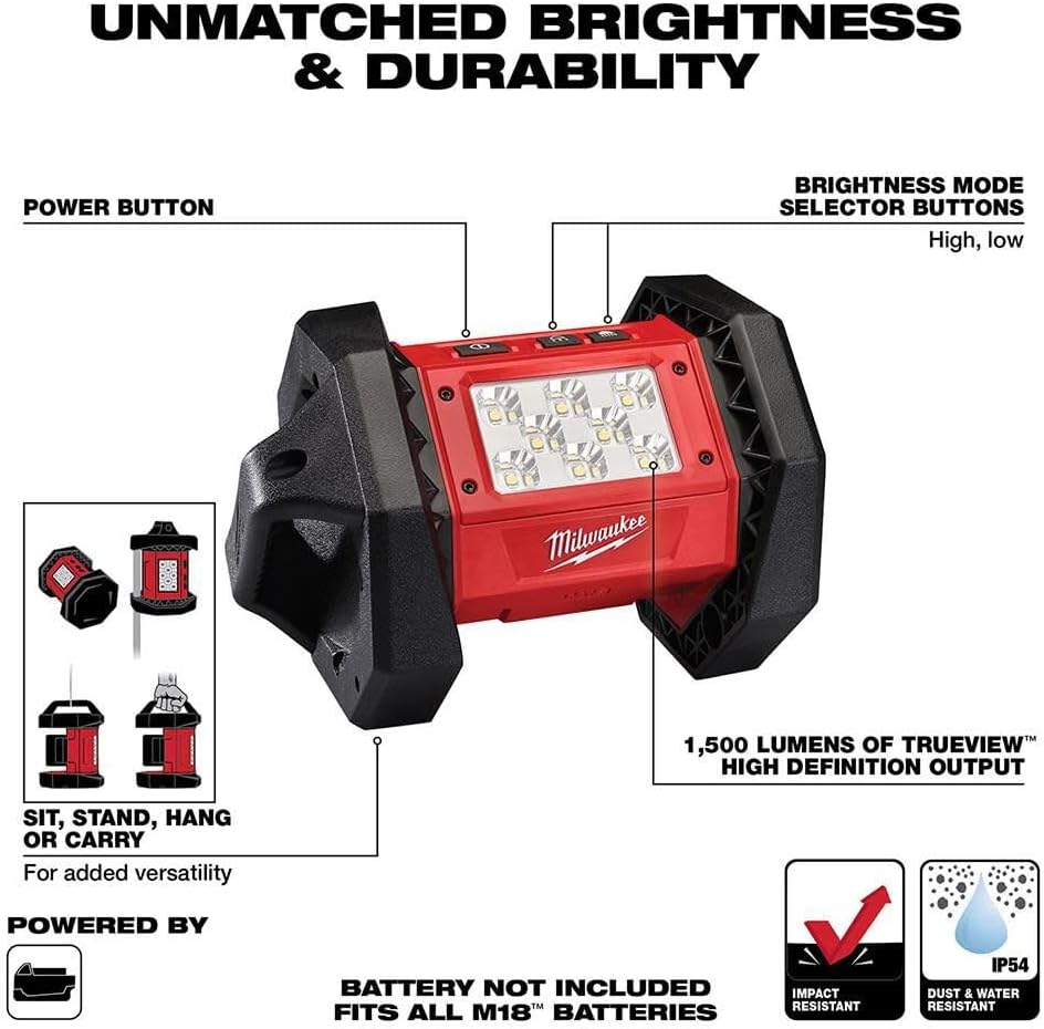 Milwaukee Electric Tool 2361-20 M18 LED Flood Light (Tool-Only, Battery and Charger NOT Included)