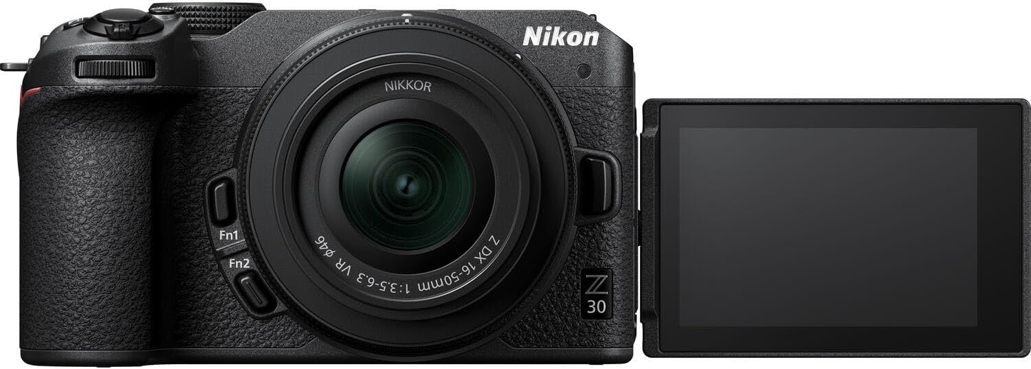 Nikon Z30 Mirrorless Camera with Z DX 16-50mm f/3.5-6.3 VR and 420-800mm f/8 Manual Super HD Telephoto Lens + 128 GB Memory + Extra Battery + Camera Case + More (30pc Bundle)