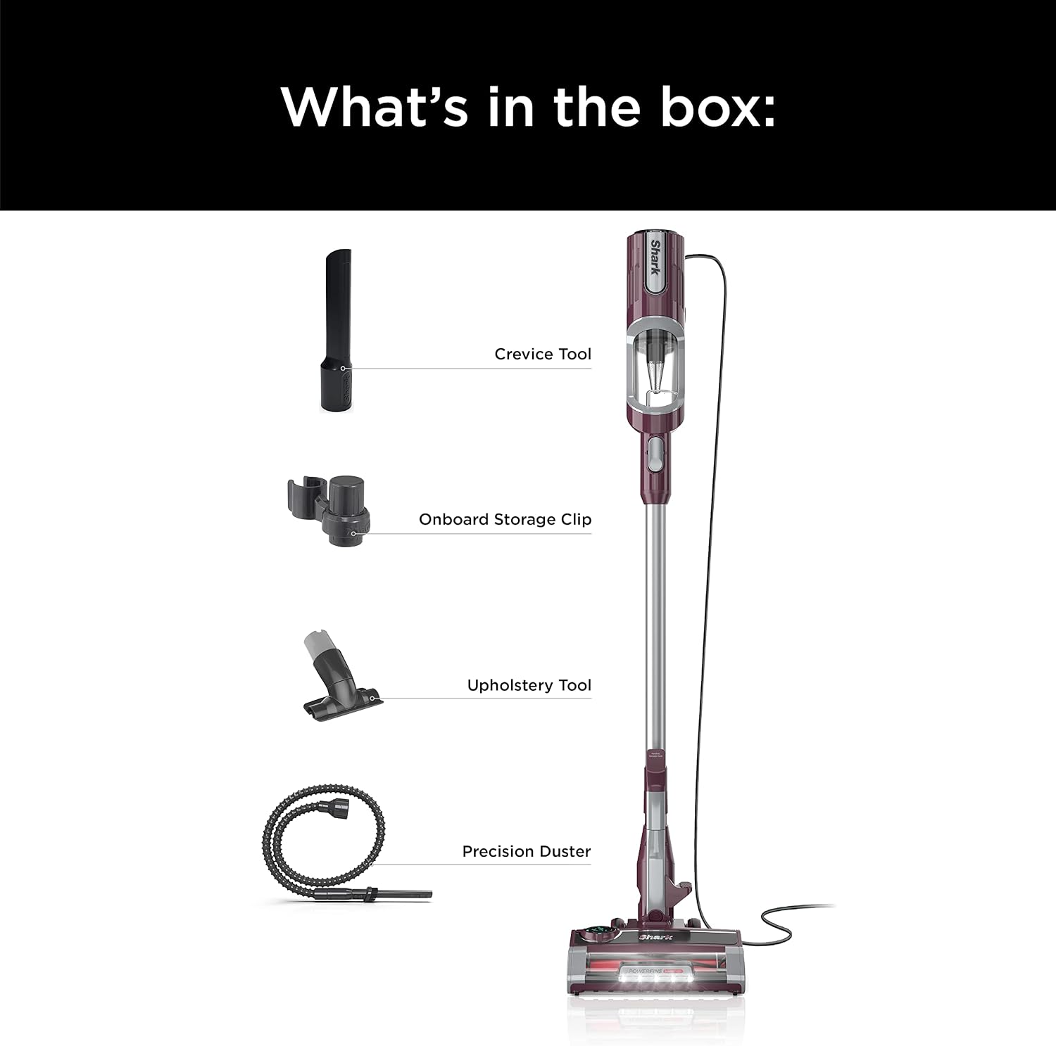 Shark HZ702 Ultralight PetPro Corded Stick Vacuum with PowerFins HairPro Odor Neutralizer Technology, Wine Purple