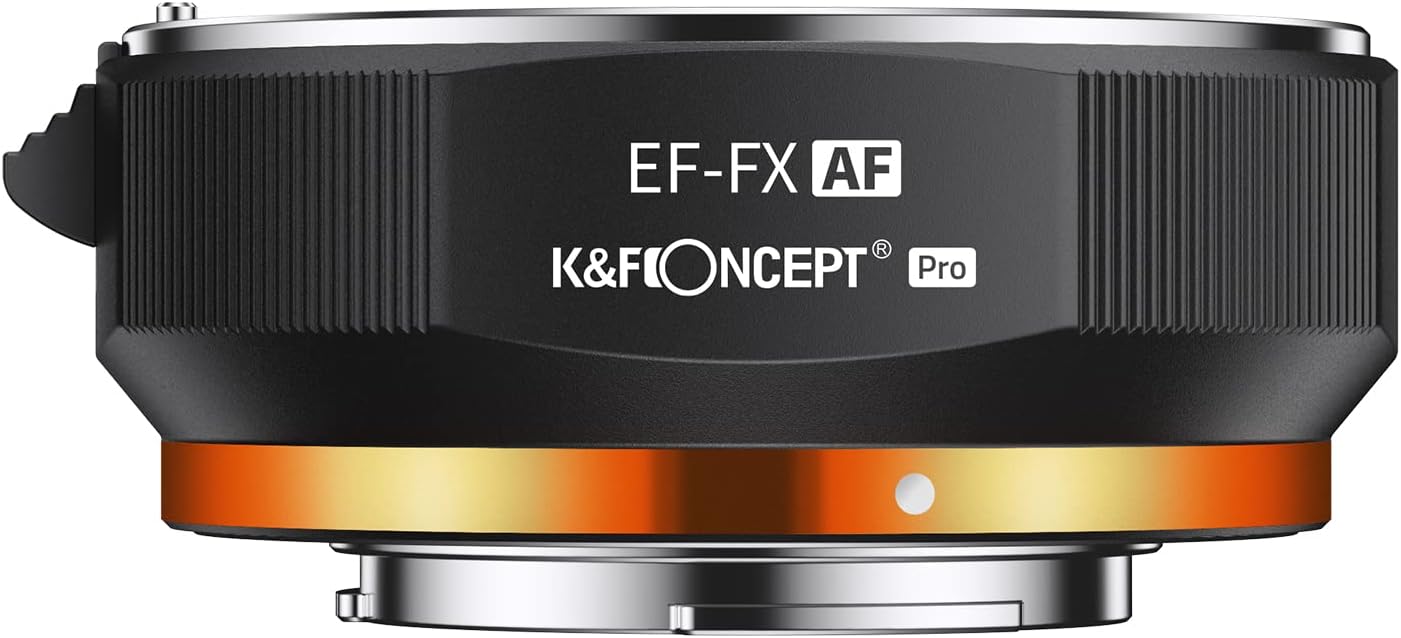 K&F Concept Auto Focus EF/EF-S to FX Lens Mount Adapter, Electronic Lens Mount Adapter Ring Compatible for Canon EF EF-S Mount Lens to Fuji FX Mount Cameras
