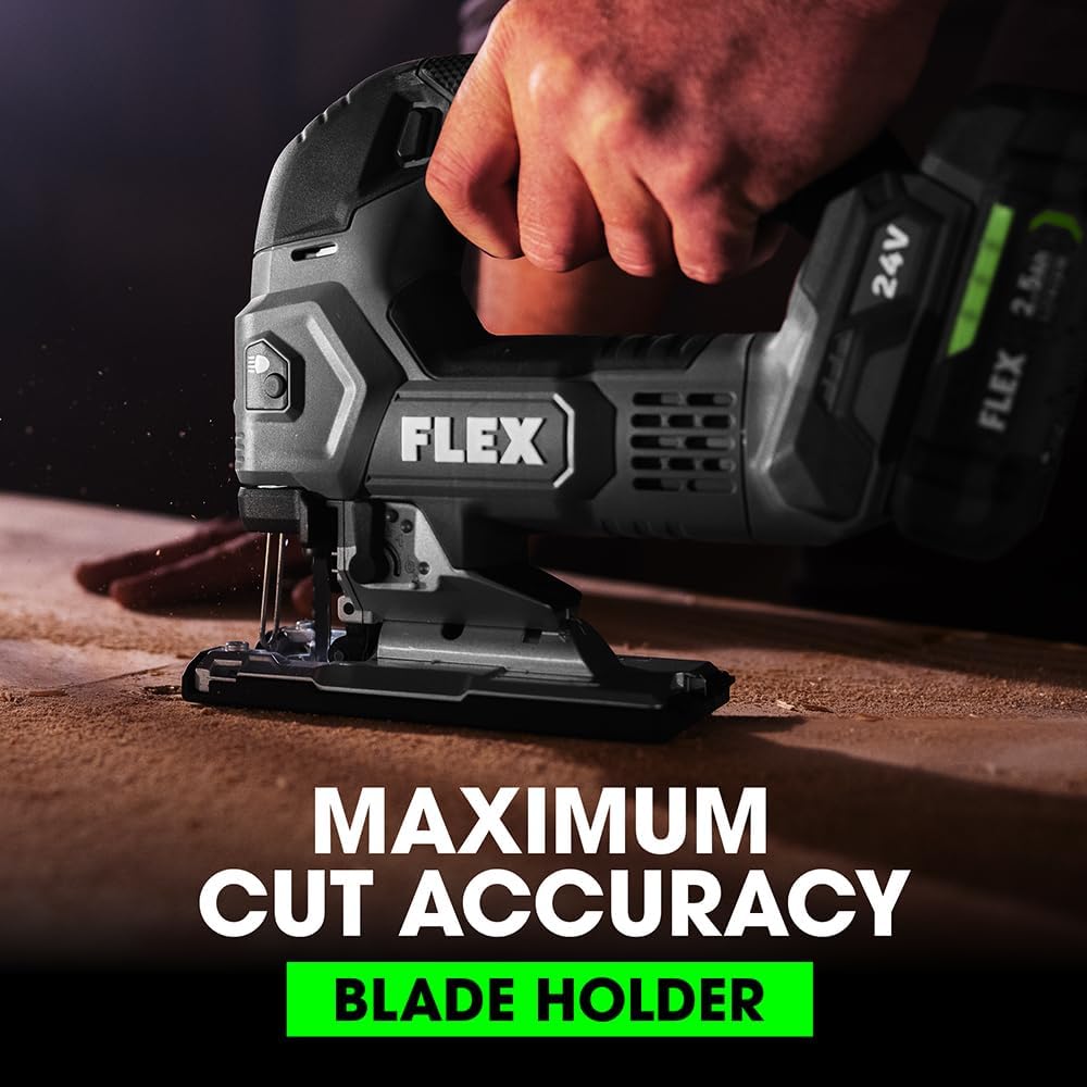 FLEX 24V Brushless Cordless Orbital Variable Speed D-Handle Jig Saw Tool Only, Battery and Charger Not Included - FX2231-Z