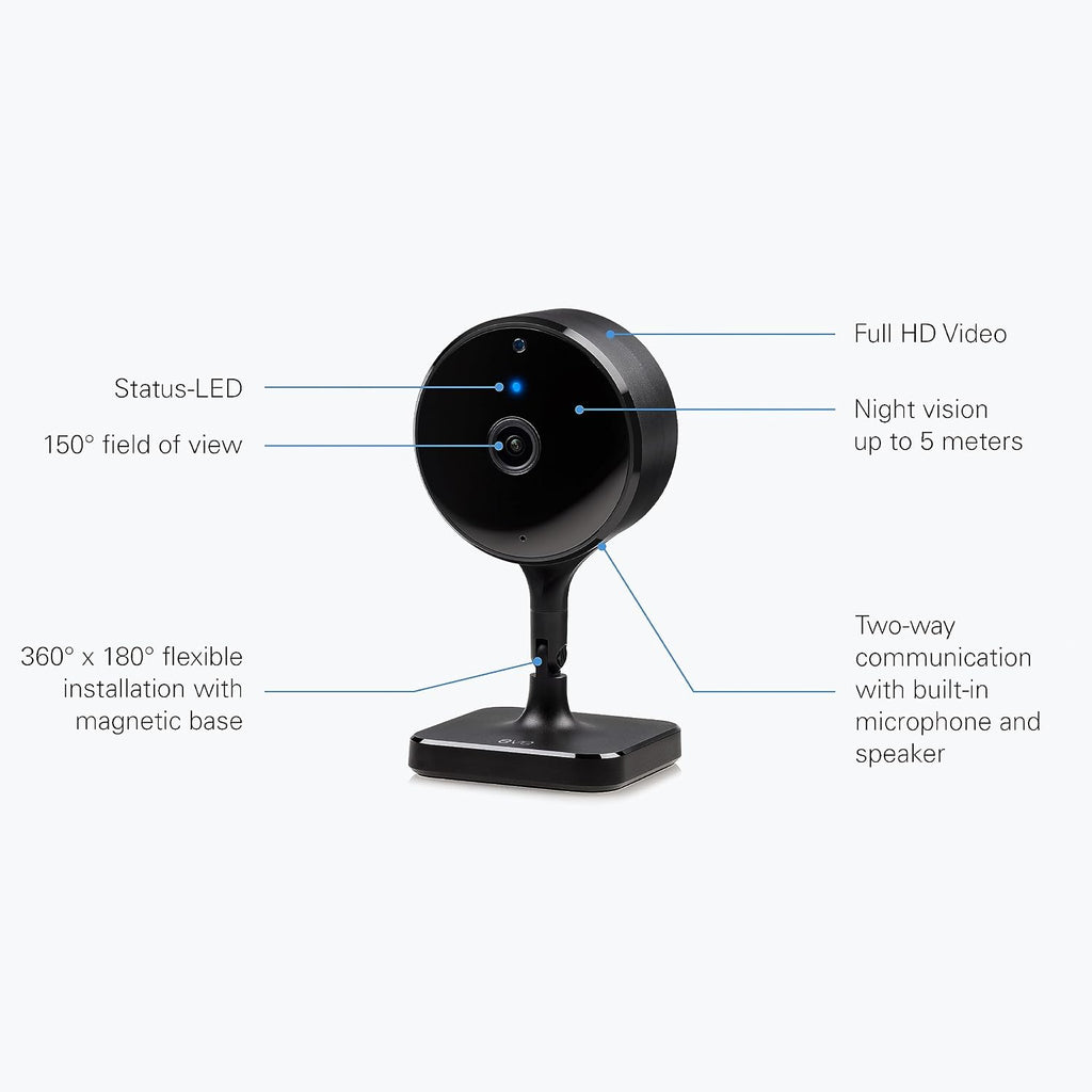 Eve Cam (2 Pack, Apple Home) – Smart Indoor Camera, 1080p Resolution, Wi-Fi, 100% Privacy, HomeKit Secure Video, iPhone Notifications, Microphone and Speaker, Night Vision, Flexible Installation