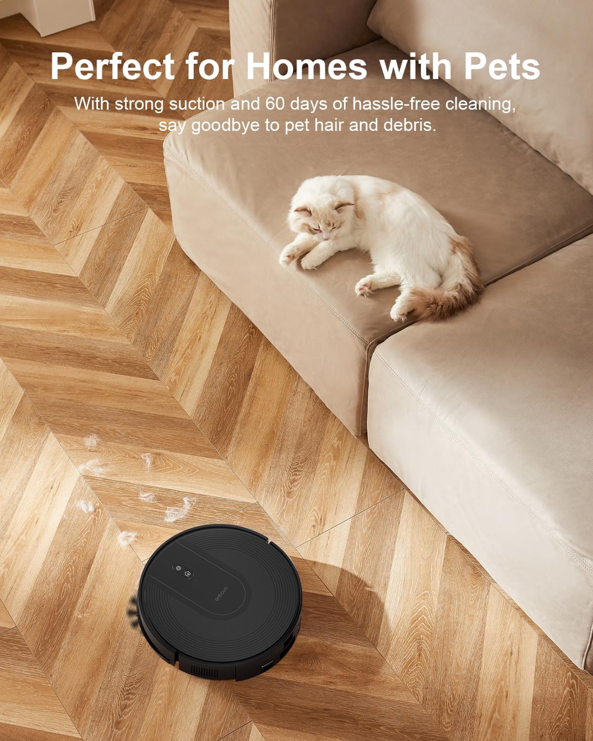 Robot Vacuum Cleaner with Self-Emptying Base, 9000Pa Strong Suction, 85-Day Auto Dustbin, Wi-Fi/App/Alexa Control, Robotic Vacuum for Pet Hair, Low Carpets & Hard Floors