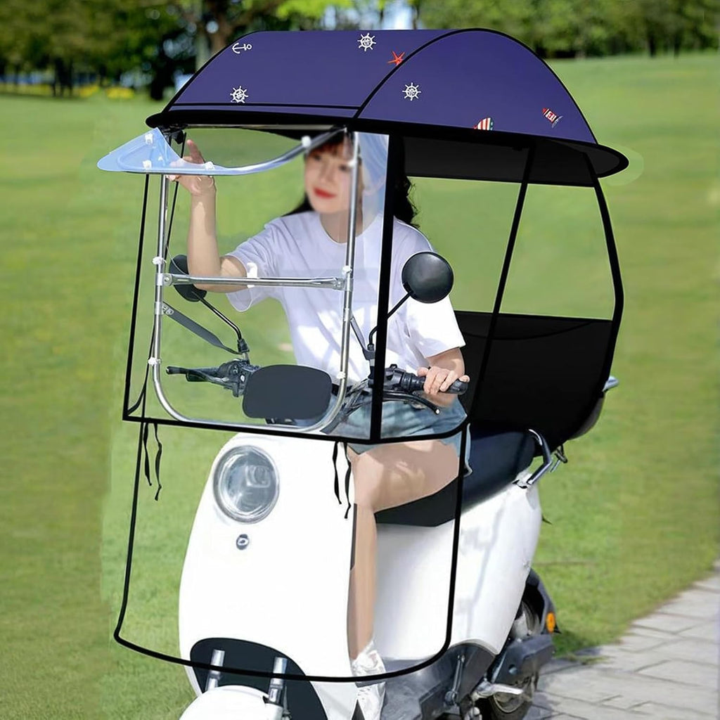 Adult Tricycle Cover Electric Tricycle Covers Tricycle Frame Canopy, Protect 3-Wheel Bike from Rain,Dust,Debris,and Sun, for Outdoor Riding(Blue B)