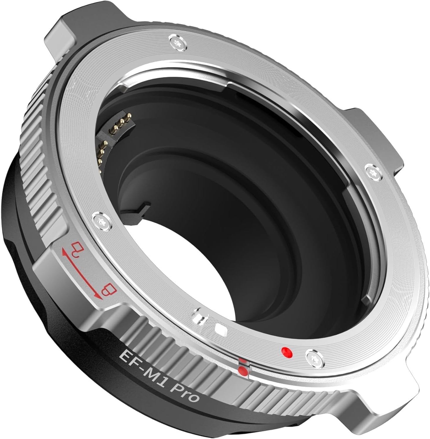 EF-M1 Pro AF Metal Lens Adapter Ring Compatible for Canon EF Lens to M4/3 Camera Iumix g gf gh gx, oIympus e-m e-p e-pl e-pm Pen-f, bmpcc 4k (MFT-Mount)