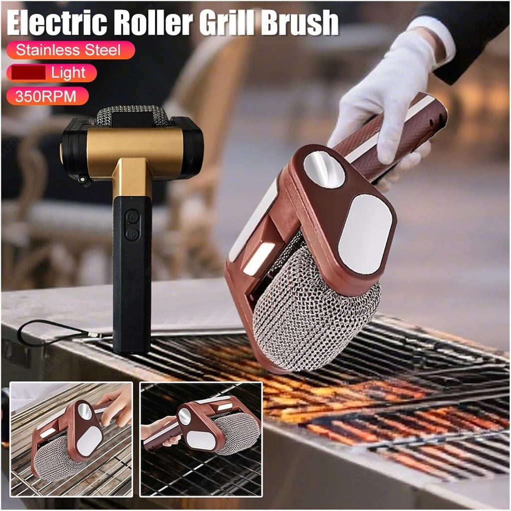 Fit for 350RPM Electric Grill Cleaner Brush with Lights - Stainless Steel Bristle-Free BBQ Cleaning Tool(A brush)