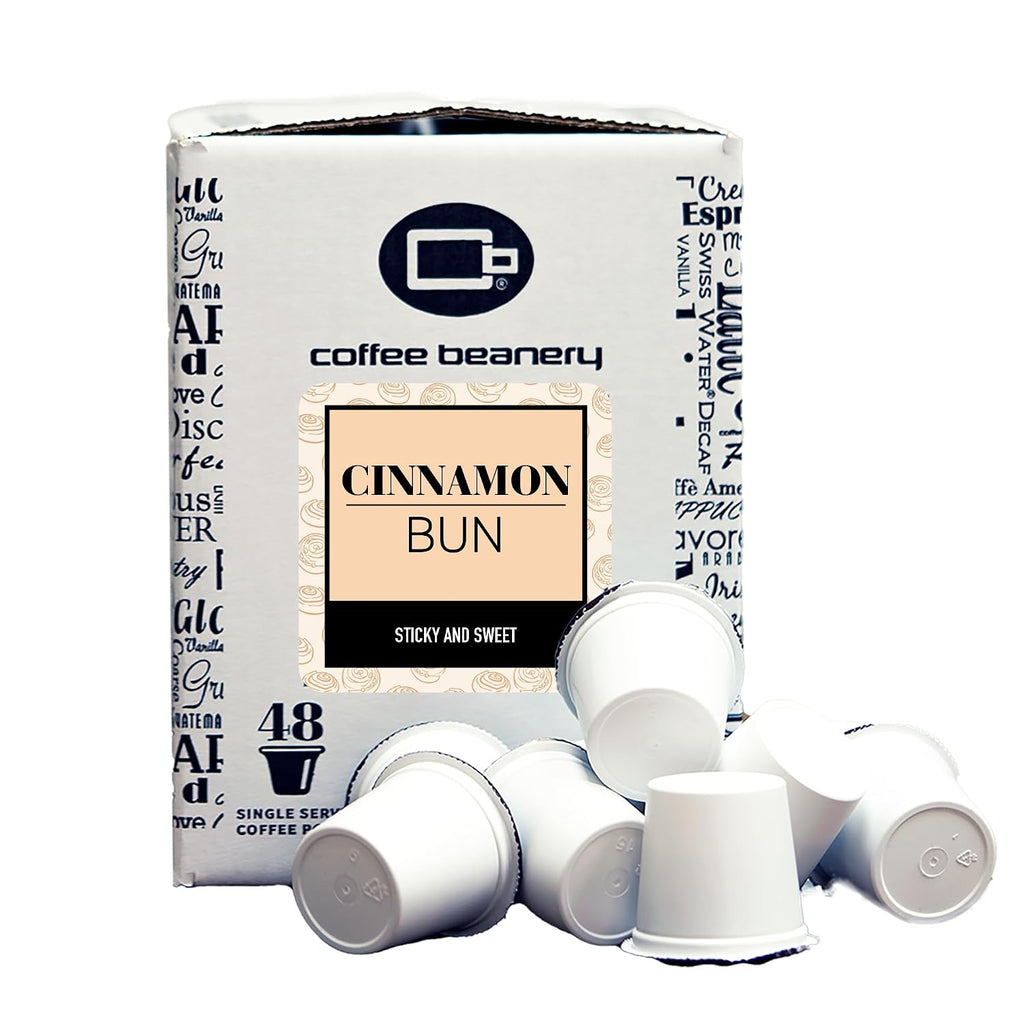 Cinnamon Bun Coffee Pods by Coffee Beanery | 192ct Bulk Flavored Coffee Pods Medium Roast Coffee Pods| 100% Specialty Arabica Coffee| Gourmet Coffee Pods