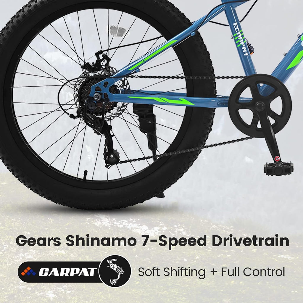20/24/26 Inch Fat Tire Mountain Bike Variable Speed Dual Disc Brake Kids Adult Free Return