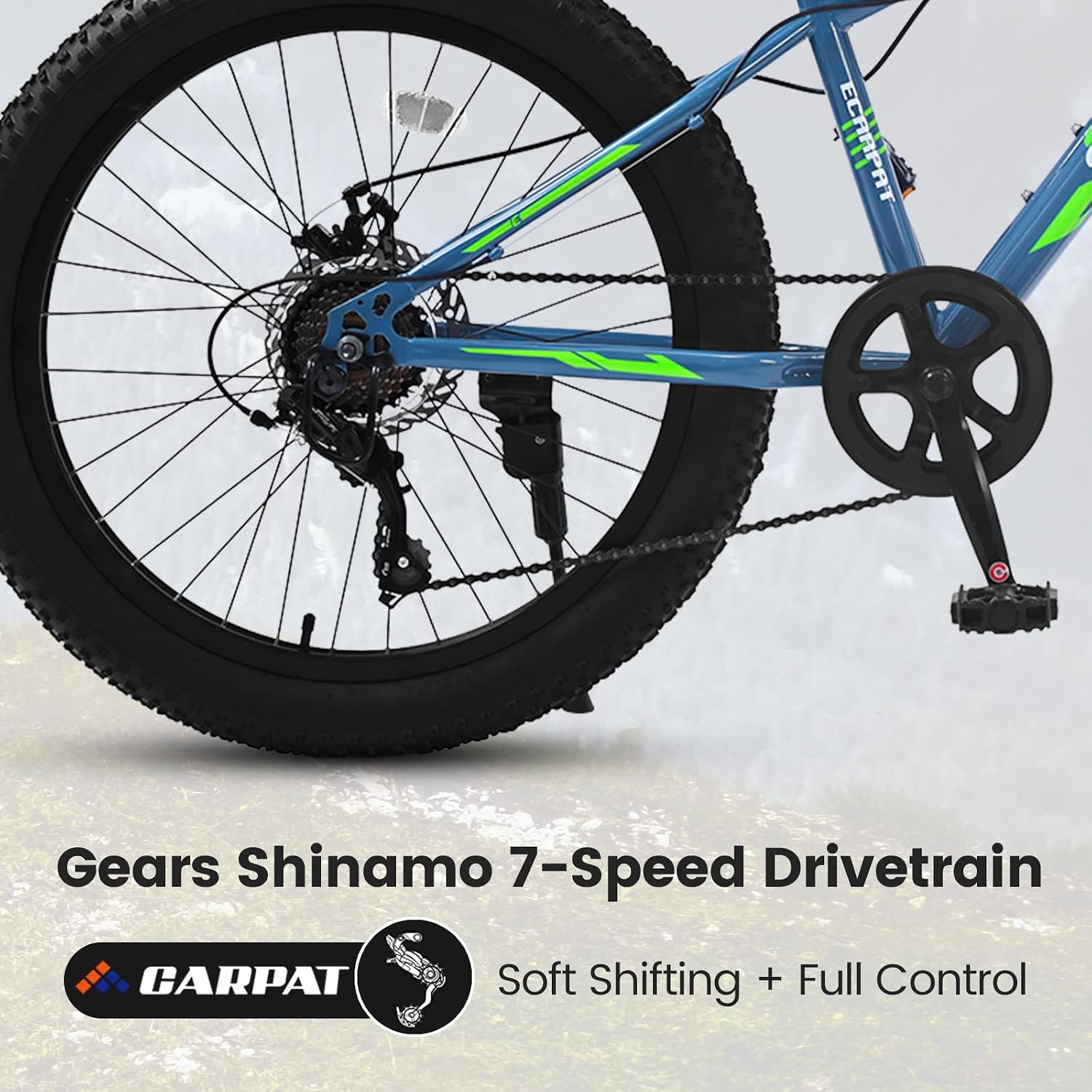 20/24/26 Inch Fat Tire Mountain Bike Variable Speed Dual Disc Brake Kids Adult Free Return