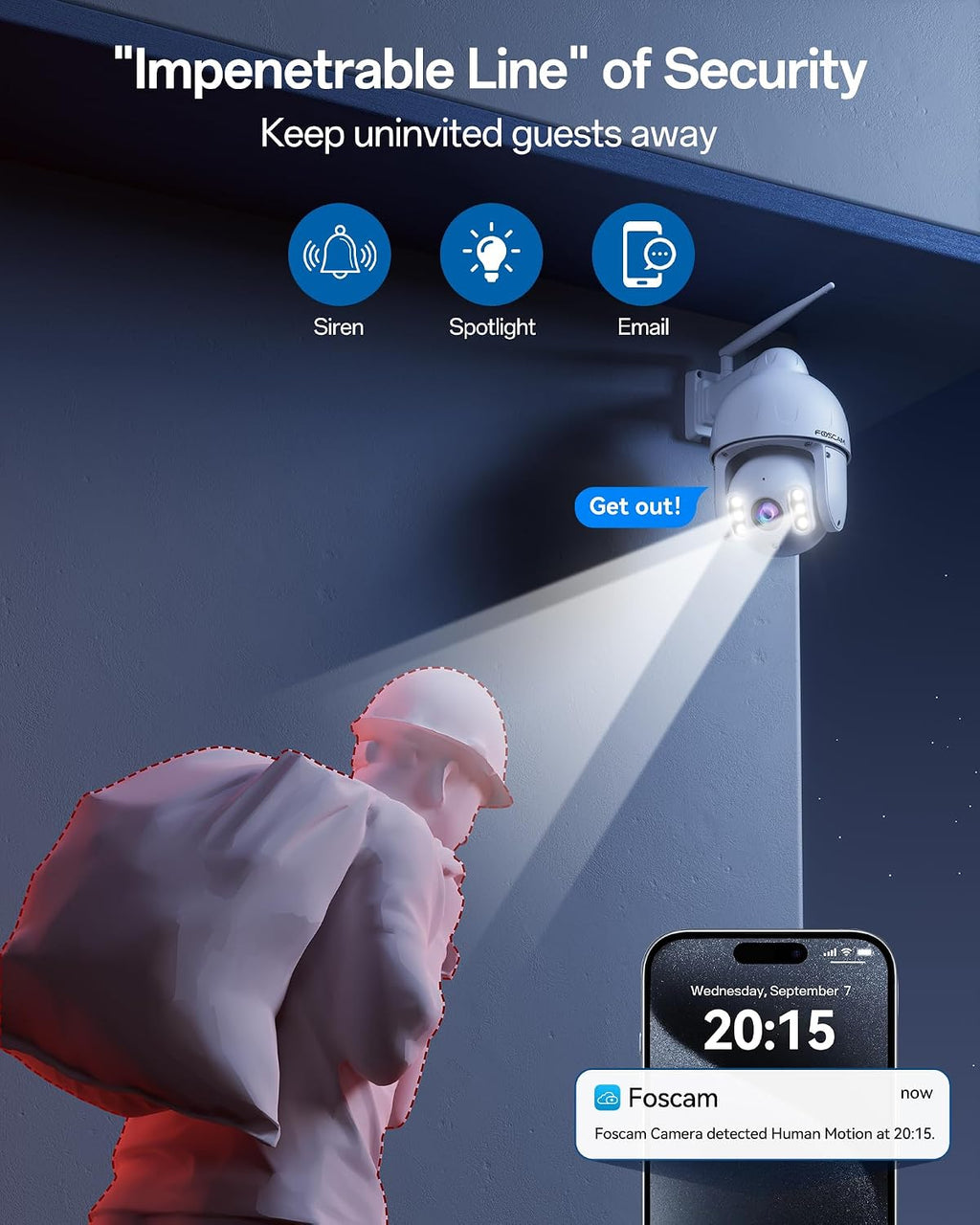 FOSCAM 4K/8MP Security Cameras Wireless Outdoor, 5GHz&2.4GHz WiFi Surveillance Camera with Auto Tracking, 4X Optical Zoom,AI Human/Vehicle Detection,165FT Color Night Vision,2-Way Audio,360° PT,IP66
