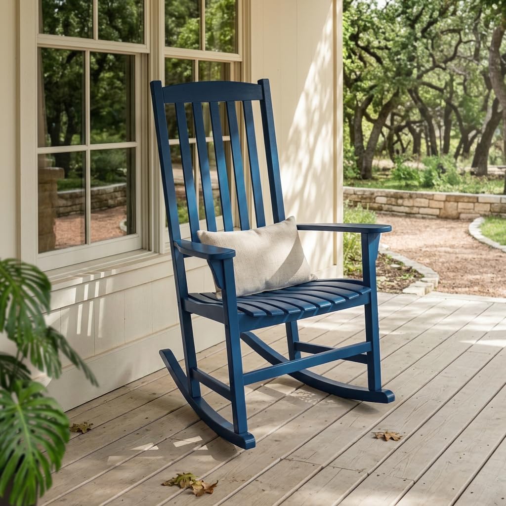 Cambridge Casual Solid Wood Bentley Porch Rocking Chair, Celestial Blue