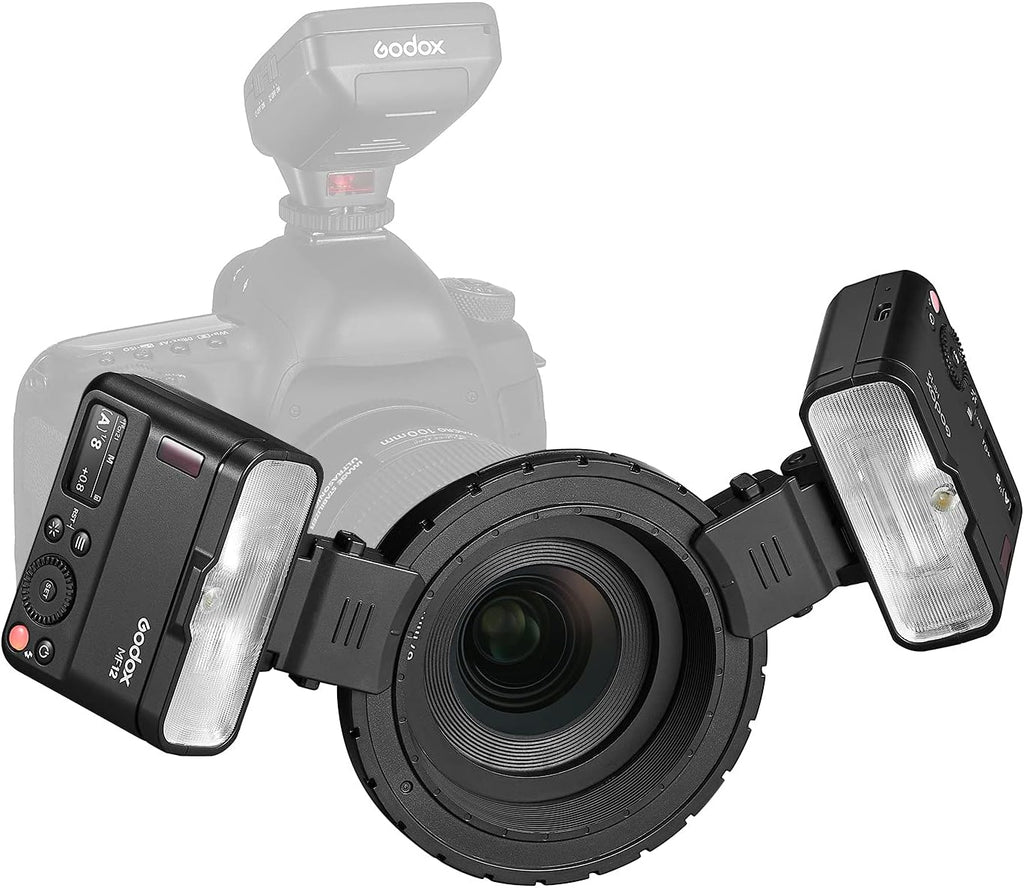Godox MF12 MF12-K2 Macro Flash Off-Camera TTL Flash Speedlite 12W, 2.4G Wireless Control,TTL/M Mode,Built-in 3.7V/6.29W Lithium Battery, Compatible with Nikon, Sony, Canon, Fuji, Olympus and Panasonic