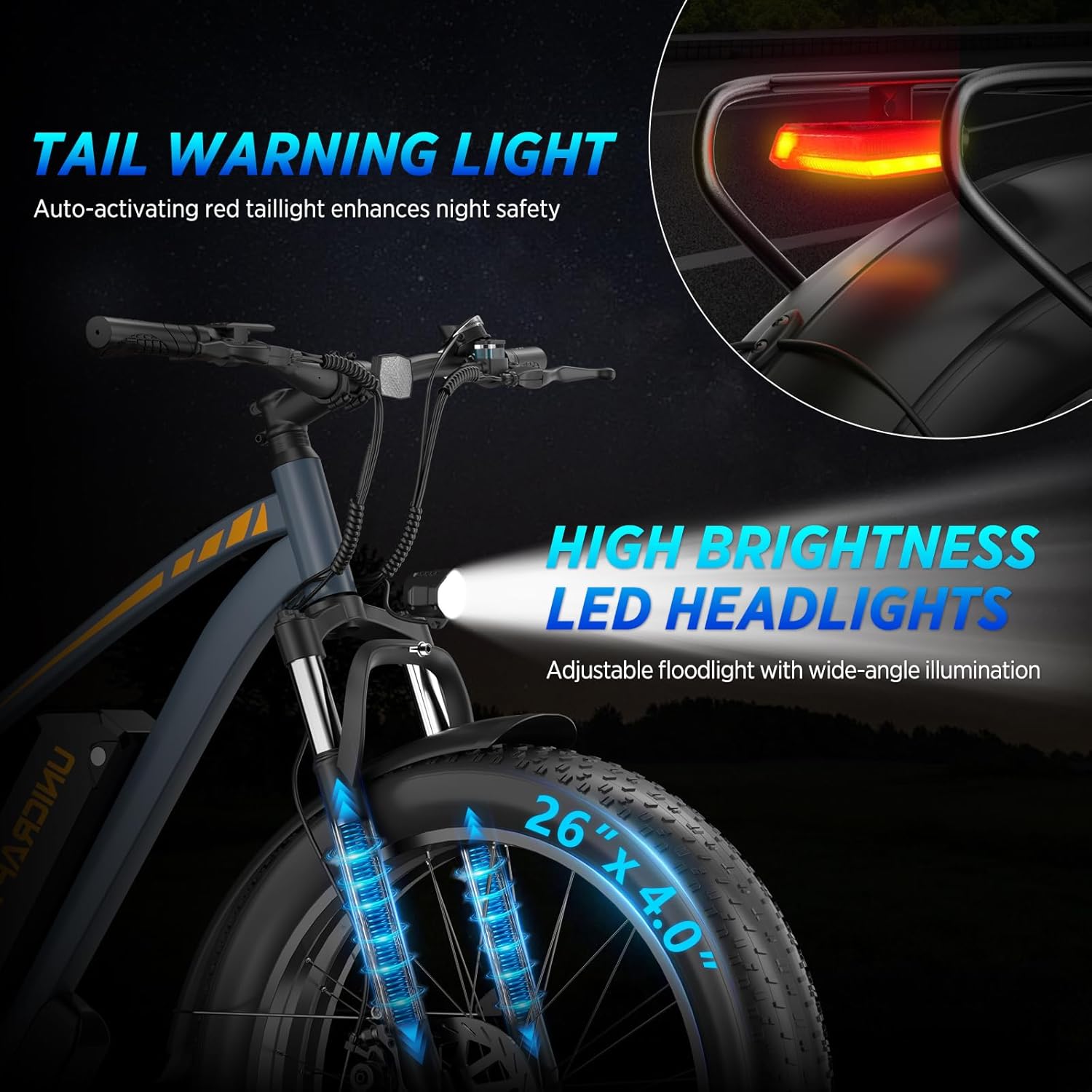 1000W Peak Electric Bike for Adults, 30MPH & 60 Miles, 48V 18.2AH Removable Battery, Hydraulic Disc Brake, 3 Ride Modes, 7-Speed Fat Tire Ebike for Off-Road, Commuting & Adventure