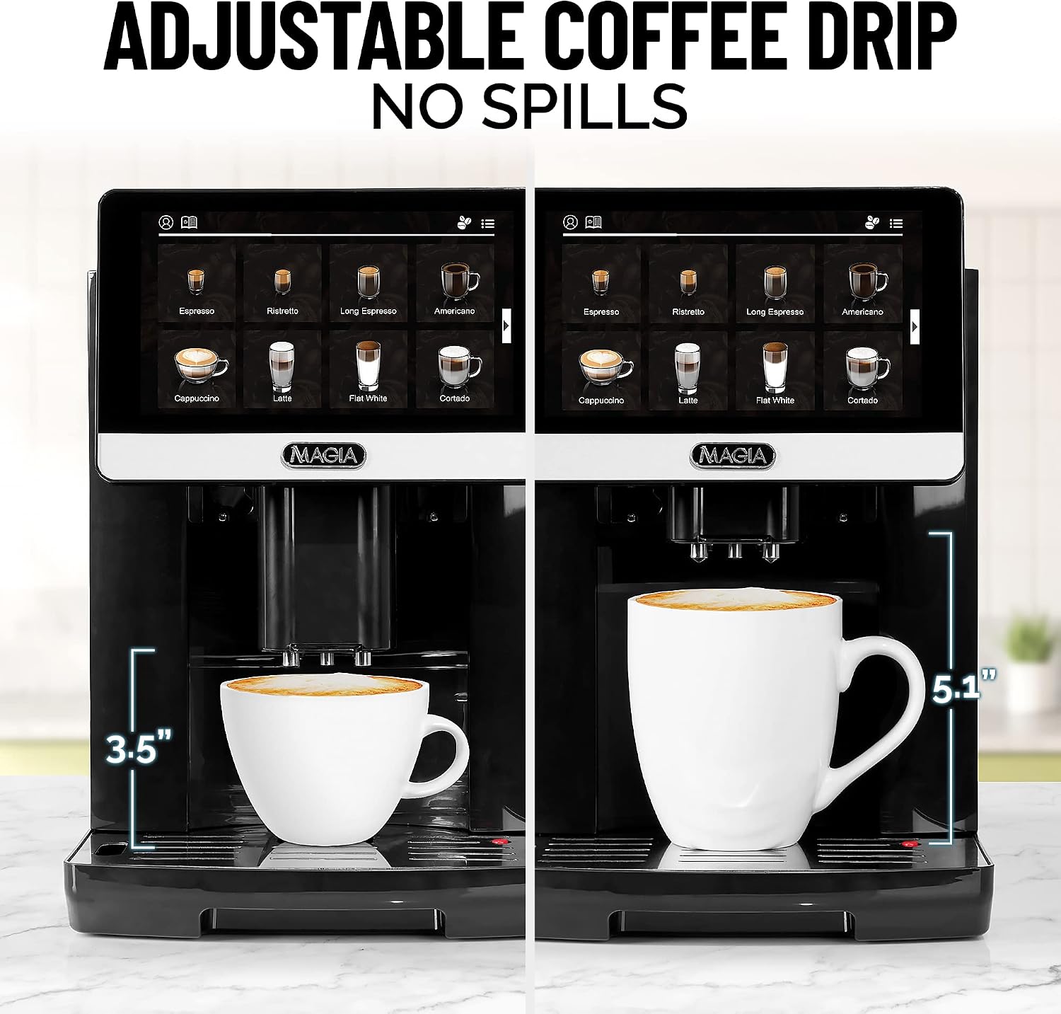 Zulay Magia Fully Automatic Espresso Machine With Grinder - 19 Customizable Coffee Options - Auto-Cleaning For Easy Maintenance - Milk-Foam System For Latte, Cappuccino, Macchiato - OG Silver