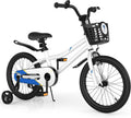 COSTWAY Kids Bike, 12 14 16 18 20 Inch Toddler Bike for Boys & Girls Aged 3-8 Years Old, Kids Bicycle w/Removable Training Wheels, Handbrake & Coaster Brake, Basket, Bell