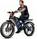 2026 eAhora Romeo Dual-Motor Ebike - 50Mph 5600W 60-80AH 250Miles Long Range Electric Bike for Adults, Full Suspension Hydraulic Brakes Electric Bicycle, 26' Mountain Bike for Off-Road Commuting