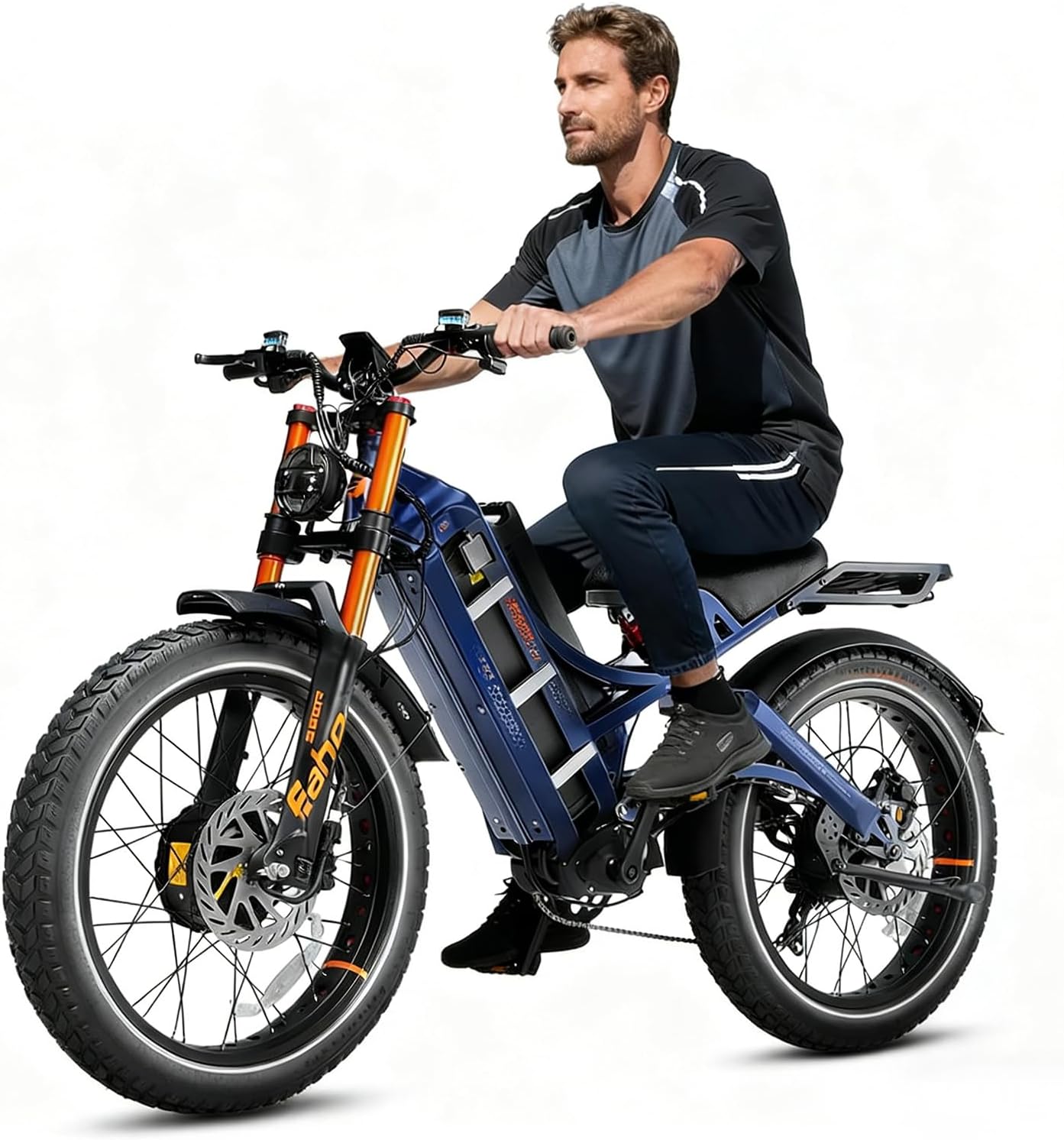 2026 eAhora Romeo Dual-Motor Ebike - 50Mph 5600W 60-80AH 250Miles Long Range Electric Bike for Adults, Full Suspension Hydraulic Brakes Electric Bicycle, 26' Mountain Bike for Off-Road Commuting