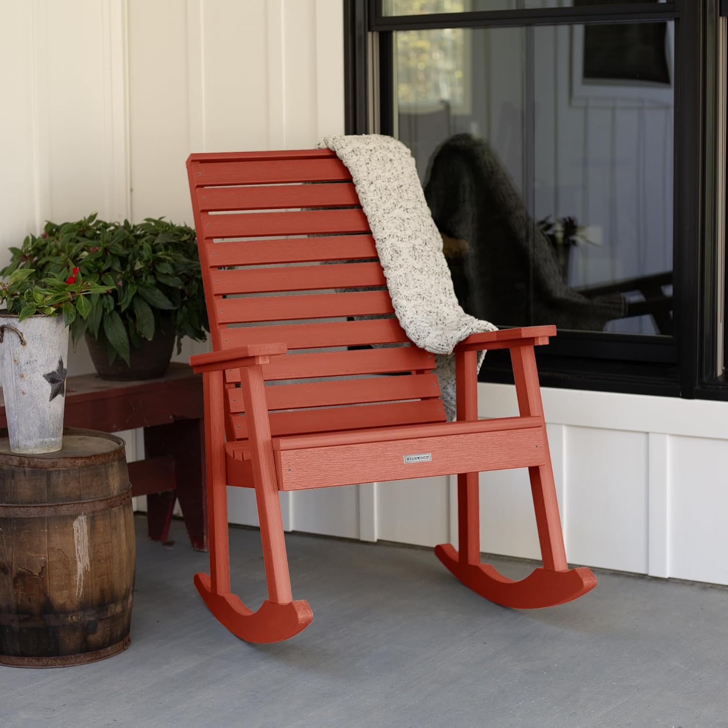 Highwood Weatherly Rocking Chair, Rustic Red