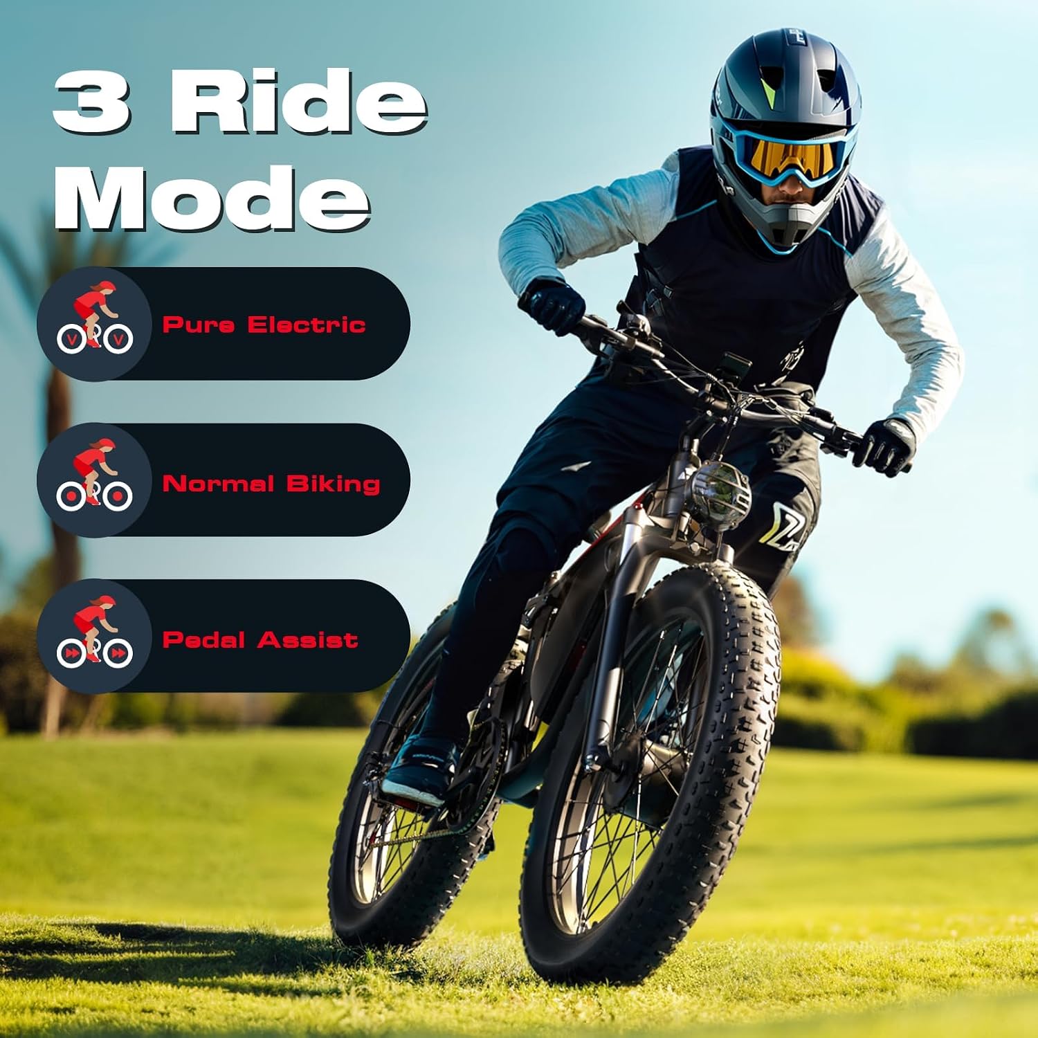 Electric Bike for Adults - 4000W Dual Motor Ebike with 52V 25Ah Removable Battery, Up to 100 Miles Range, 24' Fat Tire E Bike for Off-Road Mountain Snow Commuter Men Women
