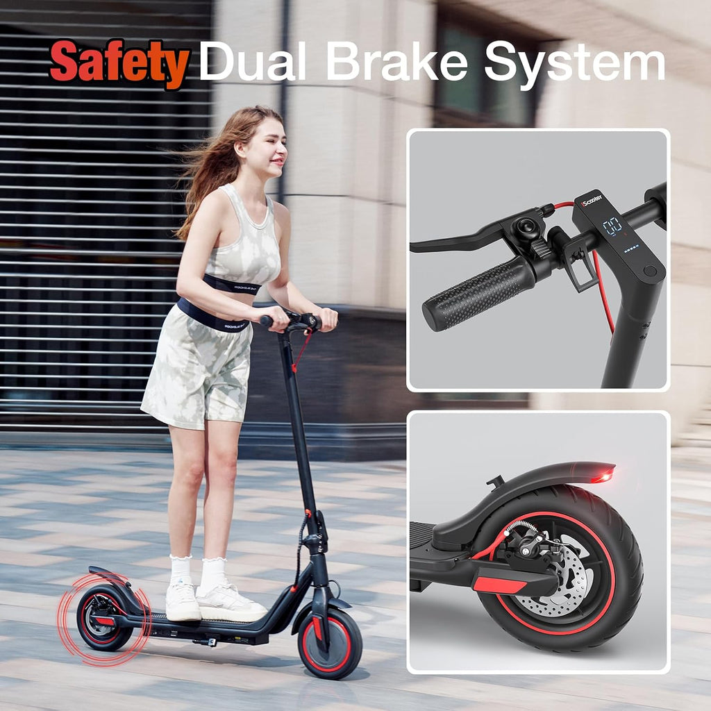 iScooter Electric Scooter Adults & Big Kids, Cruise Control, Dual Braking System, Smart App, Foldable Electric Scooter for Commuting & Campus Use