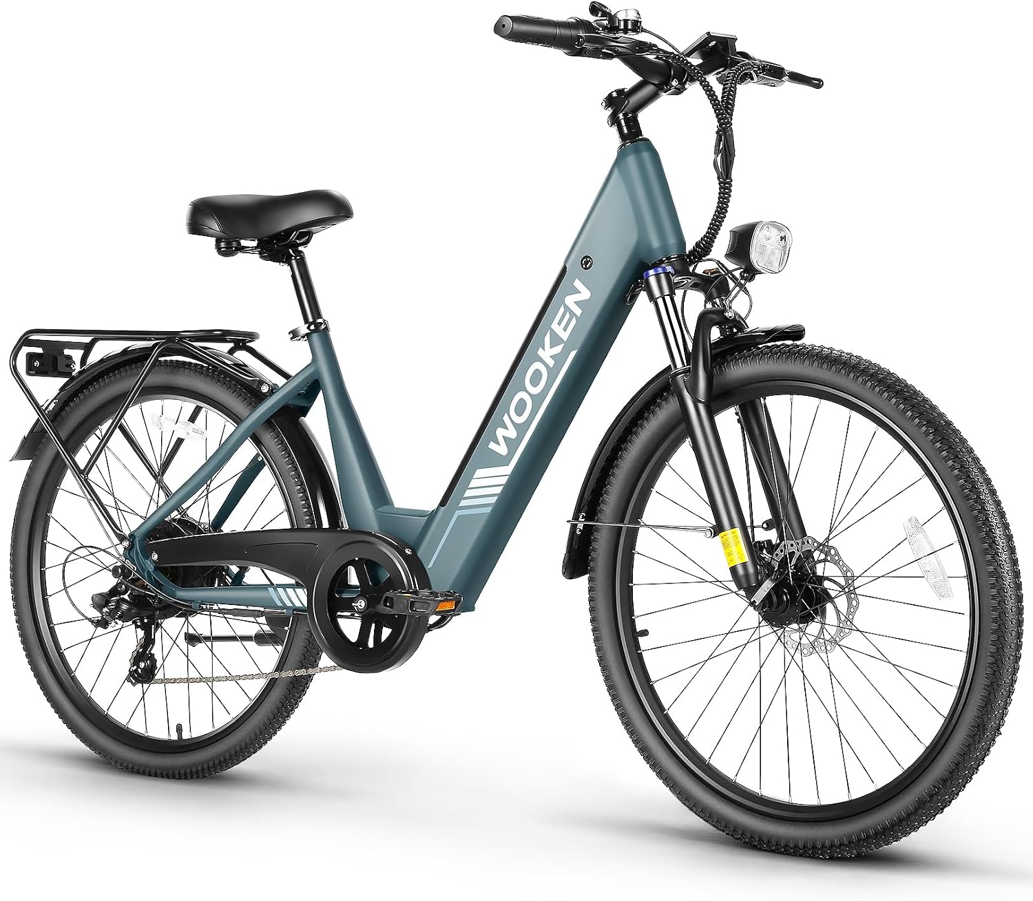Wooken Electric Bike for Adults, 749W Peak Ebike, 26' x 2.1' Tire Step Through Electric Bike, City Cruiser Ebike with 48V 10.4/15Ah Removable Battery, 7 Speed, SGS Certified to UL2849
