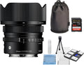 Sigma 24mm F3.5 DG Black Contemporary Lens for L Mount Bundle with Memory Card and Starter Kit for Cameras