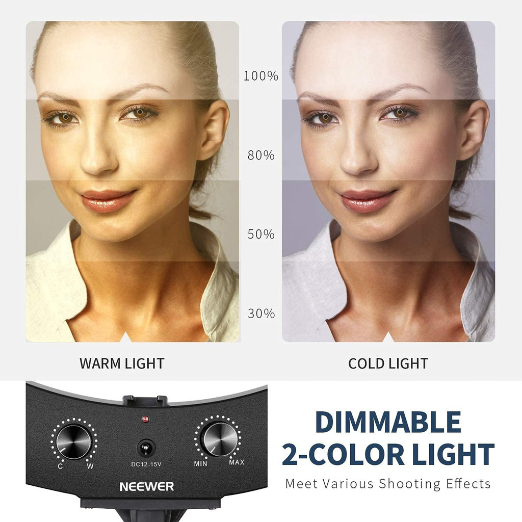 NEEWER 20 inch LED Ring Light Kit with Tripod Stand and Phone Holder Compatible with iPhone, Ringlight for Makeup YouTube Video Recording Selfie Studio Streaming Makeup Barber Lash Salon Lighting