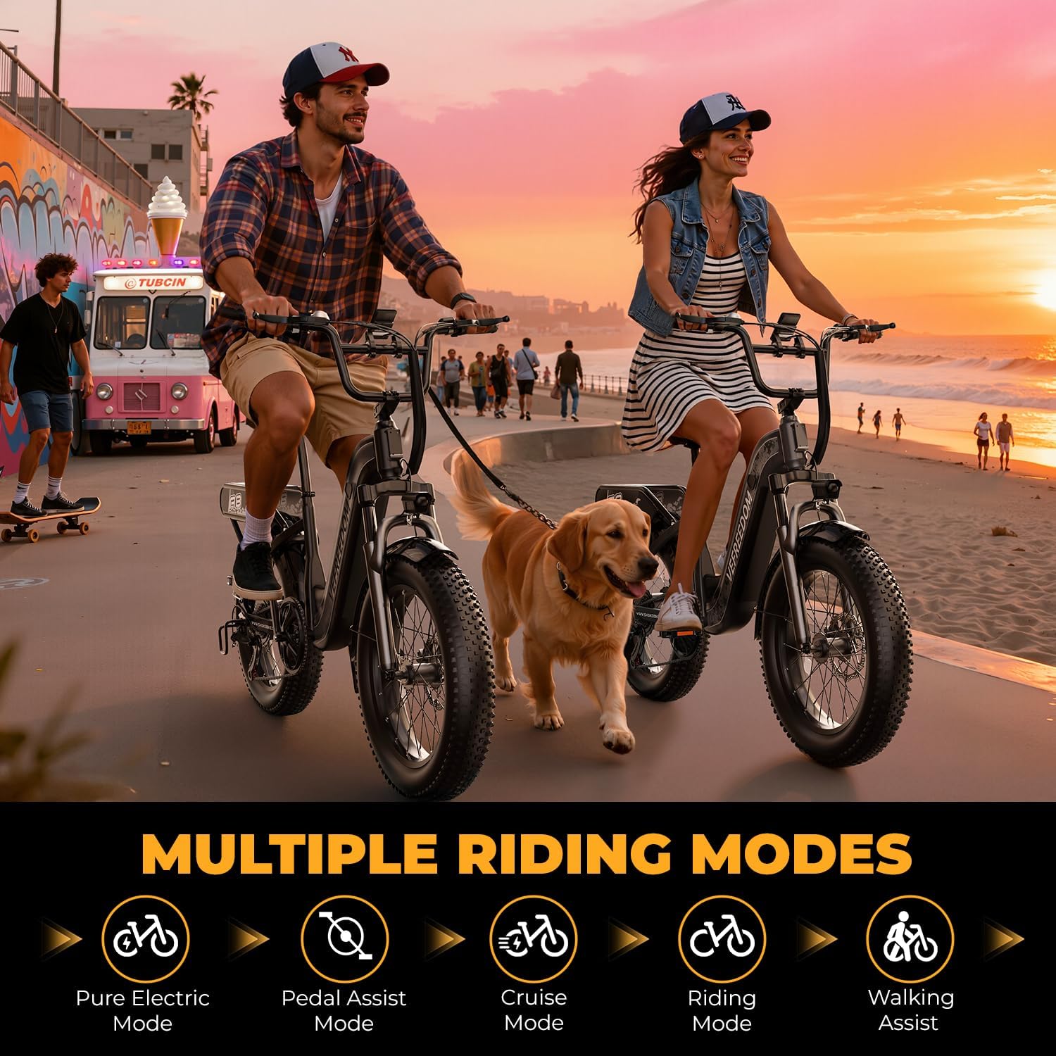 EUY Electric Bike for Adults, 1500W Peak Motor Ebike, 48V20Ah, 20'' x 4.0'' Fat Tire Electric Mountain Bike, Commute E Bike with 70 Miles, 7 Speed and Dual Suspension Electric Bicycle