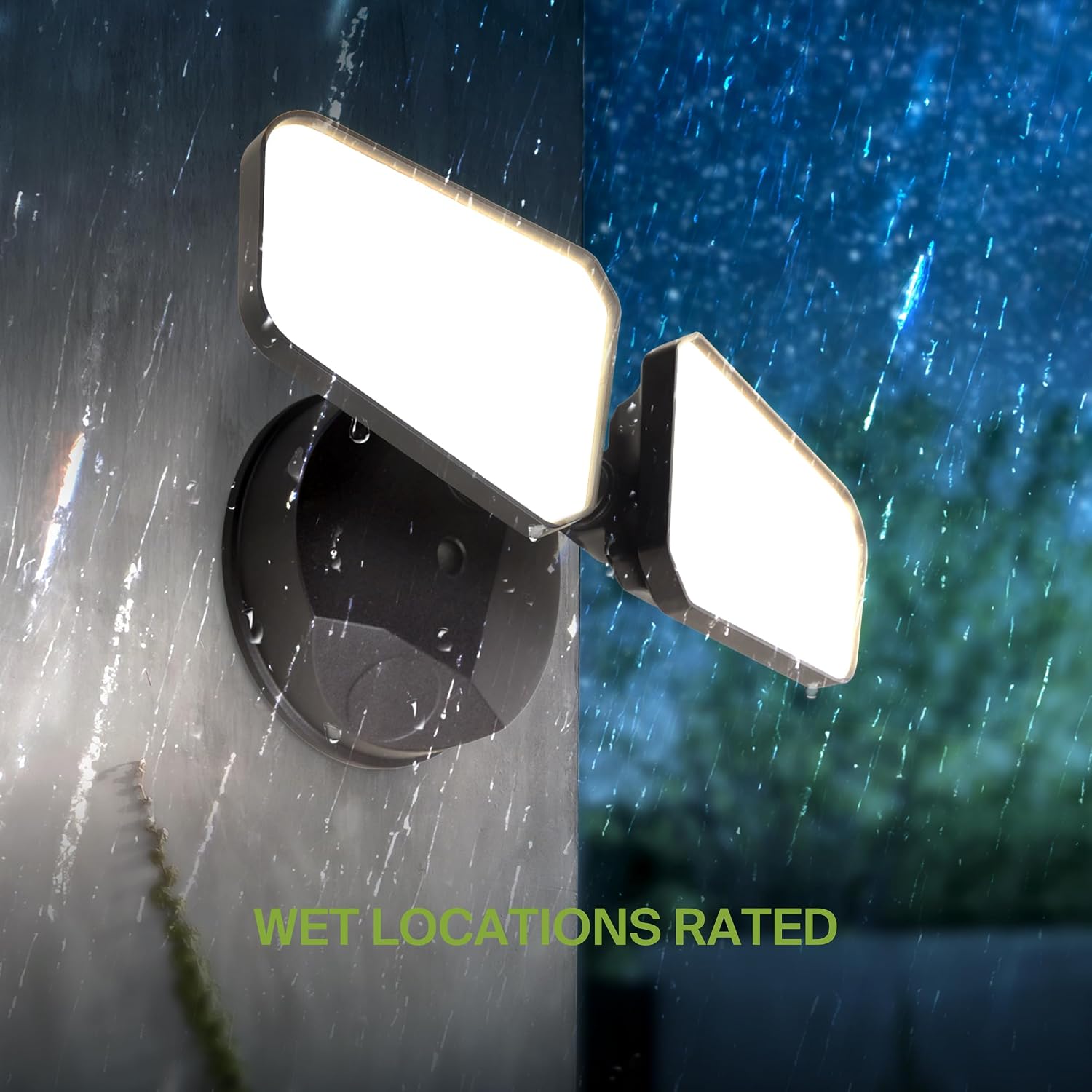 ASD LED Security Flood Lights Outdoor, 20W 5CCT 2700K-5000K, Rotatable Heads, Wired Flood Light, 150° Side-to-Side, 180° Up and Down, IP65 Wet Locations, UL DLC, 145000 hr Lifespan, Black, 8 Pack