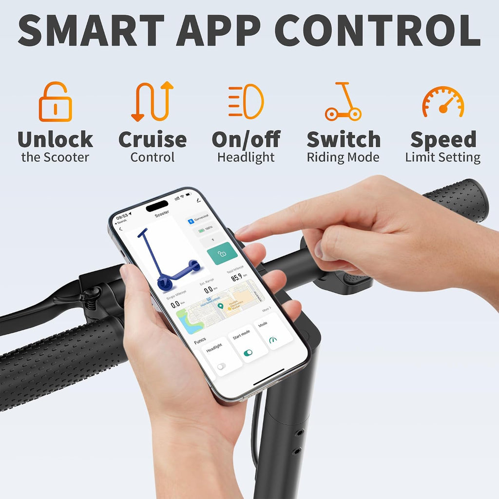 Aovowheel Electric Scooter for Adults, Folding E Scooter with 250W-500W Motor 16-24 Mph Top Speed, Max 15-60Miles Long Range,6.5''/8.5''/10''/14'' Solid Tires Commuting Scooters, Dual Brakes