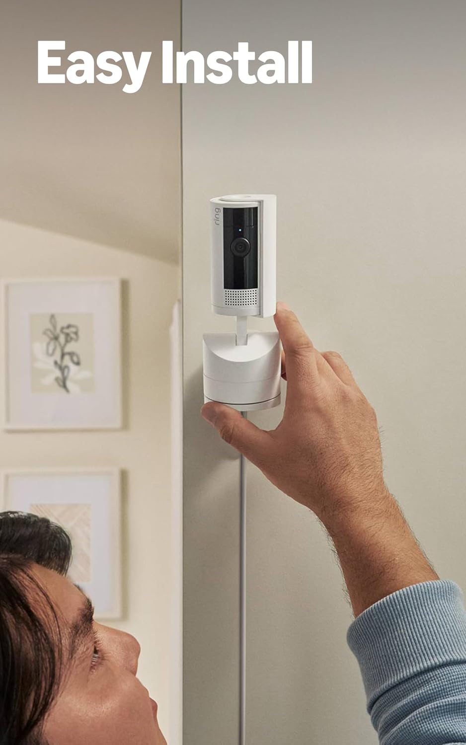 Ring Pan-Tilt Indoor Cam, Black with Ring Floodlight Cam Wired Plus, Black