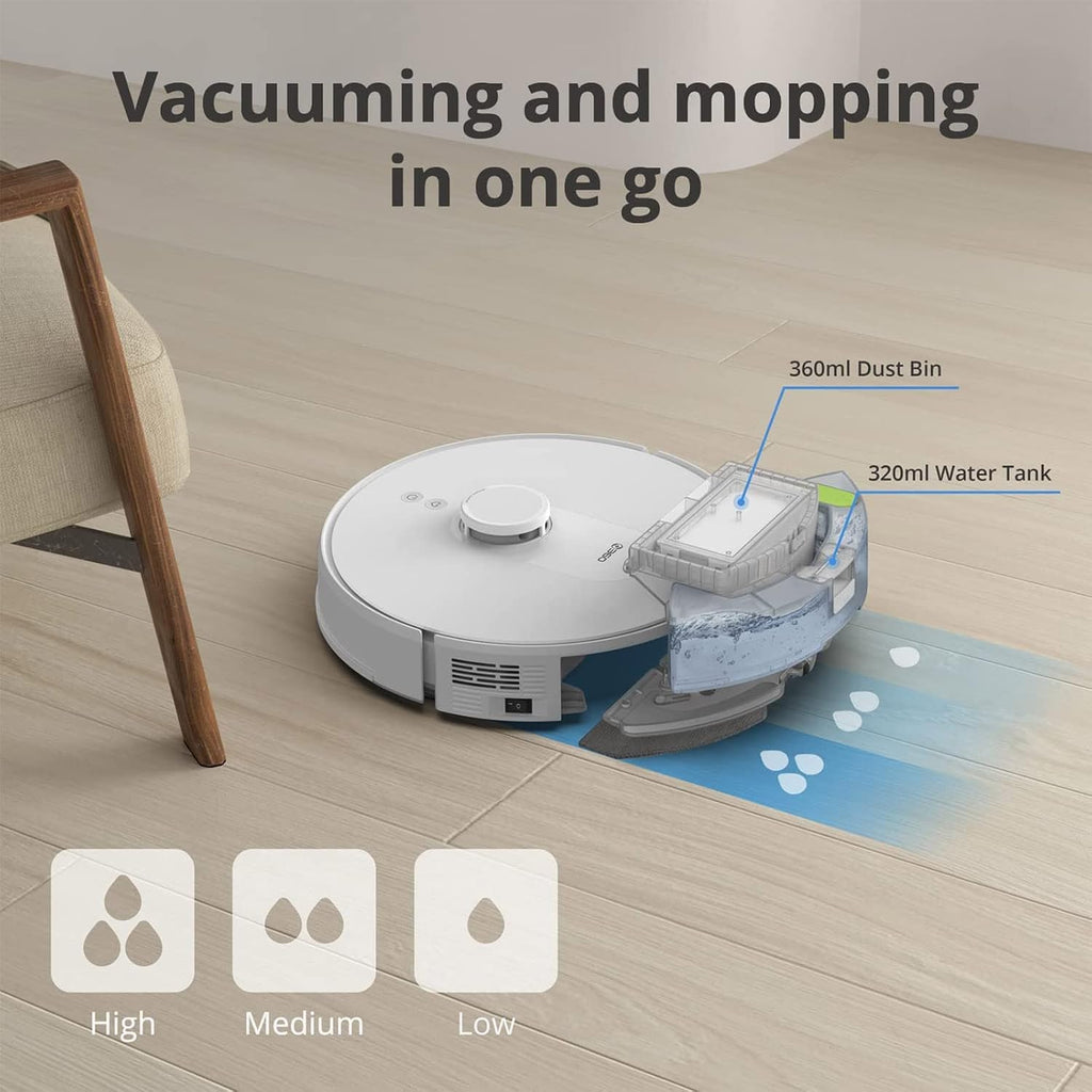 + 360 S8 Robot Vacuum and Mop Combo, LiDAR Navigation, 2700Pa Strong Suction, Compatible with Alexa, WiFi, Smart APP Control Mapping, Ideal for Carpet and Pet Hair