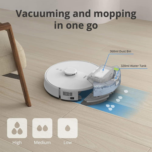 + 360 S8 Robot Vacuum and Mop Combo, LiDAR Navigation, 2700Pa Strong Suction, Compatible with Alexa, WiFi, Smart APP Control Mapping, Ideal for Carpet and Pet Hair