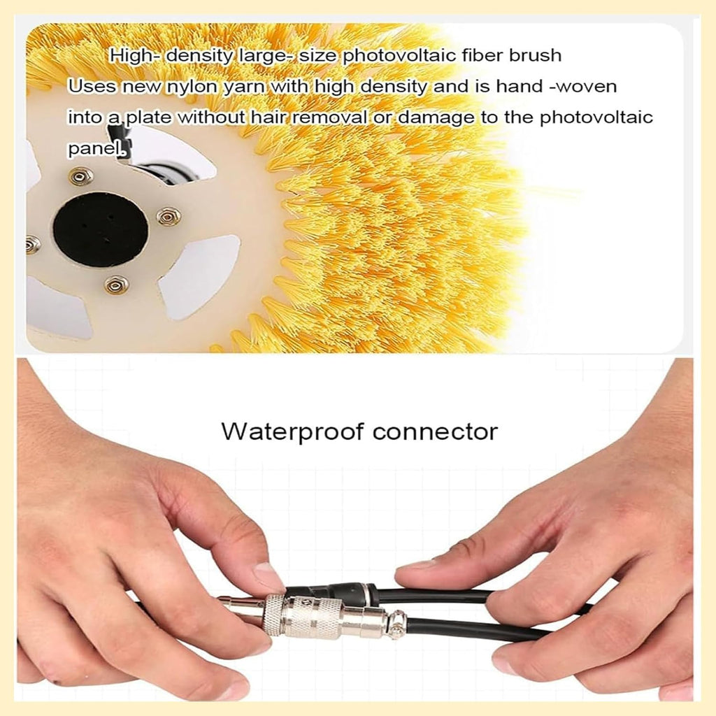Special Roof Water Brush 7.5 M Solar Panel Cleaning Telescopic Pole, Electric Photovoltaic Panel Cleaner, Double Head Automatic Outdoor Cleaning Tools Window Cleaner