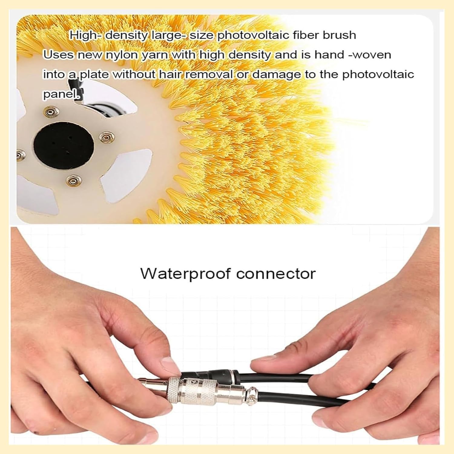 Special Roof Water Brush 7.5 M Solar Panel Cleaning Telescopic Pole, Electric Photovoltaic Panel Cleaner, Double Head Automatic Outdoor Cleaning Tools Window Cleaner
